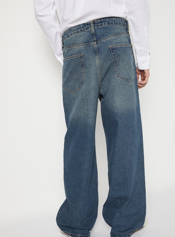 Men Washed Baggy Fit Jeans