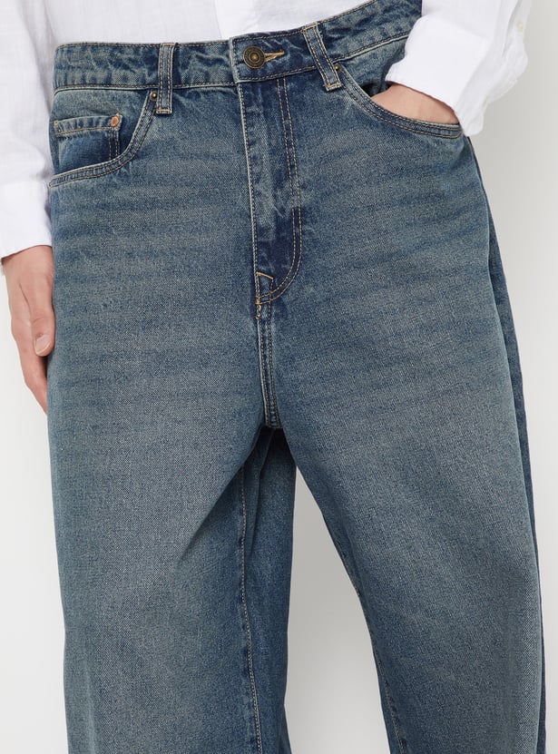 Men Washed Baggy Fit Jeans