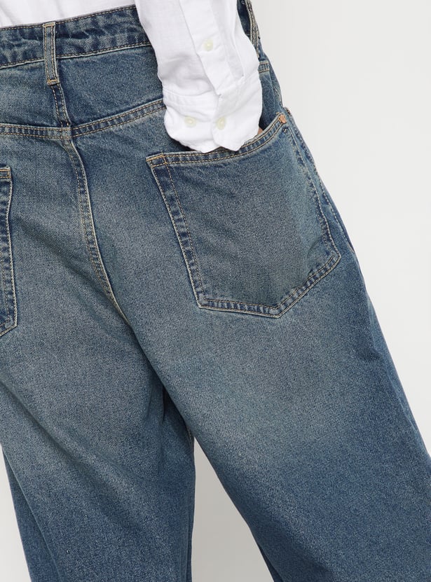 Men Washed Baggy Fit Jeans