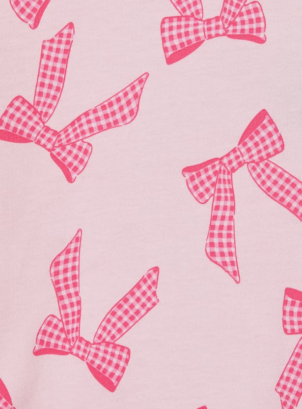 Girls Bow Print T-shirt