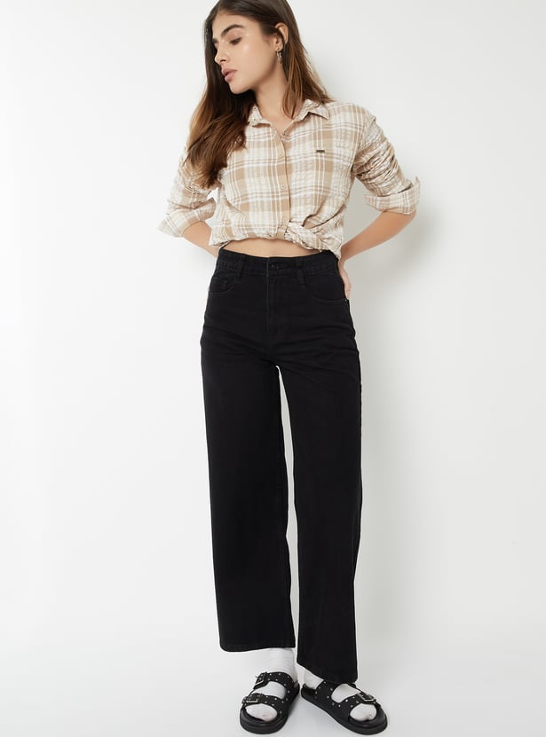 Women Solid Mid Rise Jeans