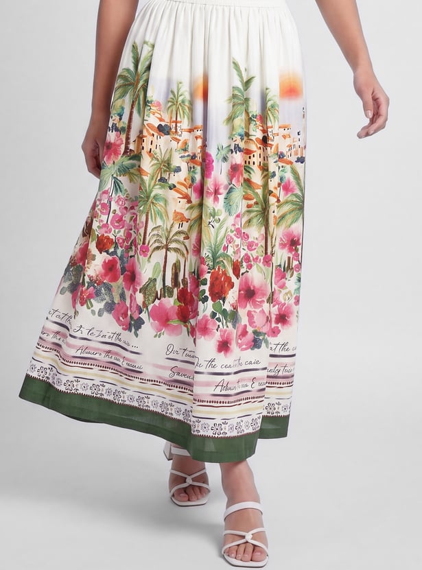 Women Printed Tiered Skirt