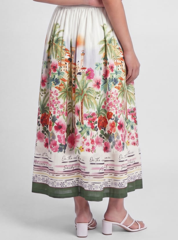 Women Printed Tiered Skirt