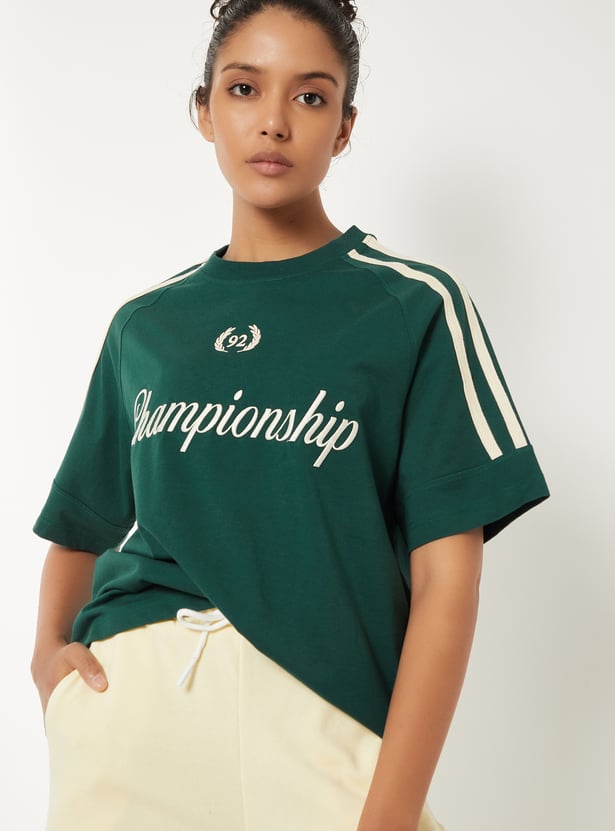 Women Embroidered Boxy T-shirt
