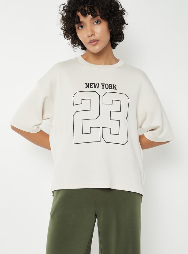 Women Typographic Print Sports T-shirt