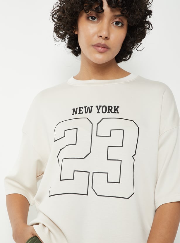 Women Typographic Print Sports T-shirt
