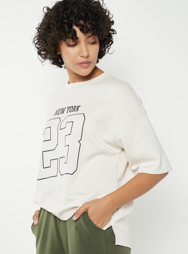Women Typographic Print Sports T-shirt