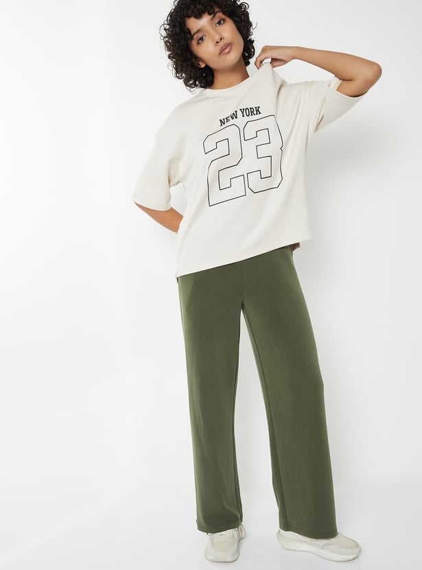 Women Typographic Print Sports T-shirt