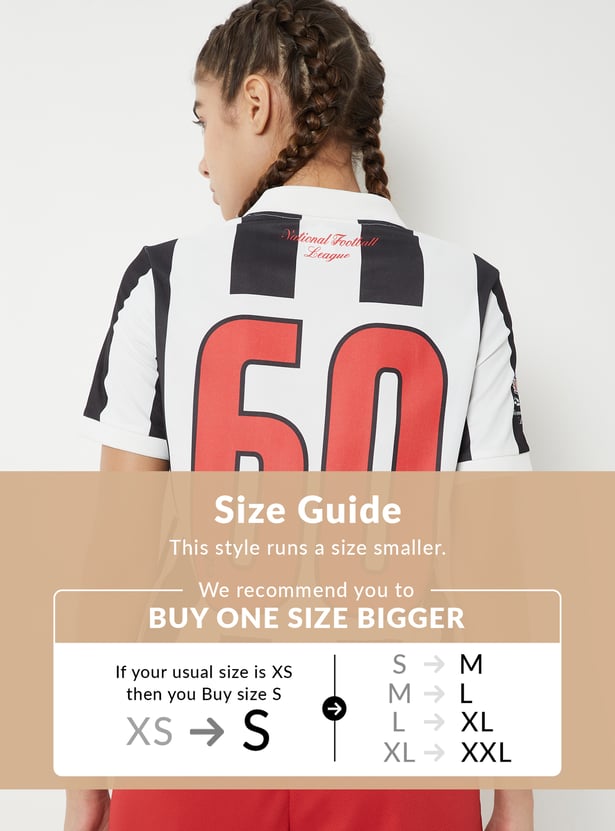 Women NFL Printed Johnny Collar T-shirt