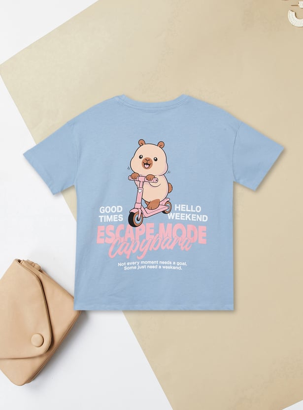 Girls Capybara Printed T-shirt