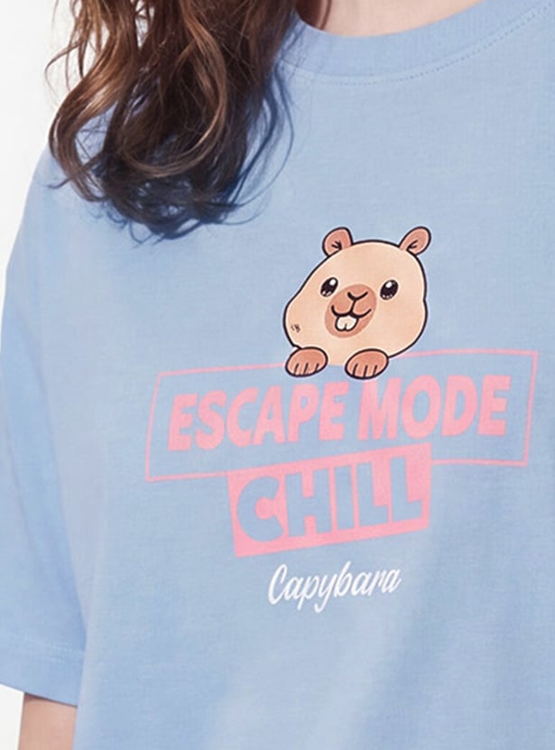 Girls Capybara Printed T-shirt