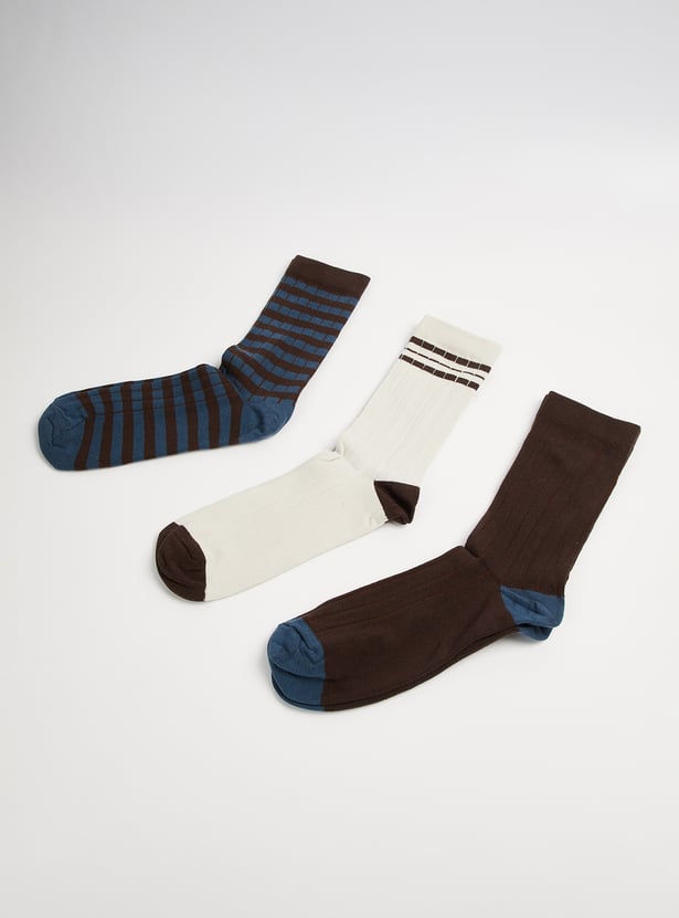 Men Assorted Crew Length Socks - Pack of 3