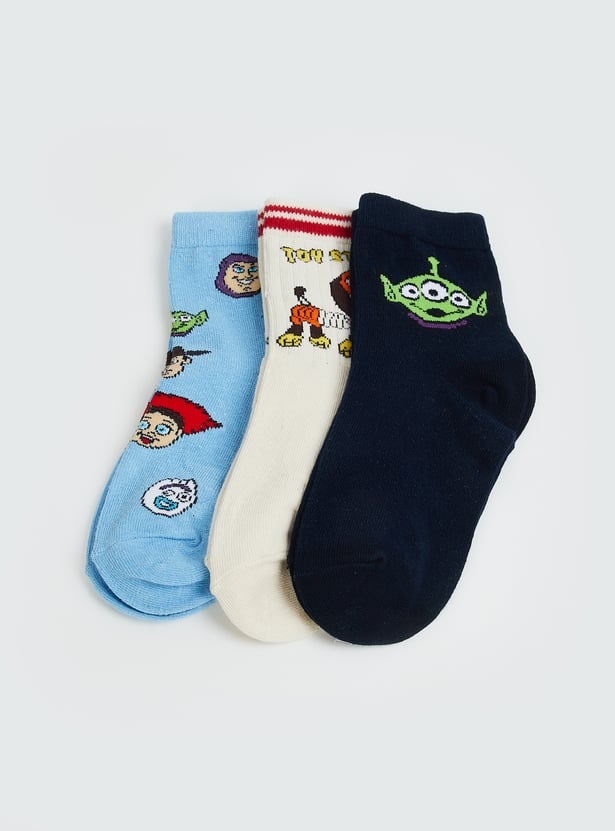 Boys Toy Story Ankle Length Socks - Pack of 3