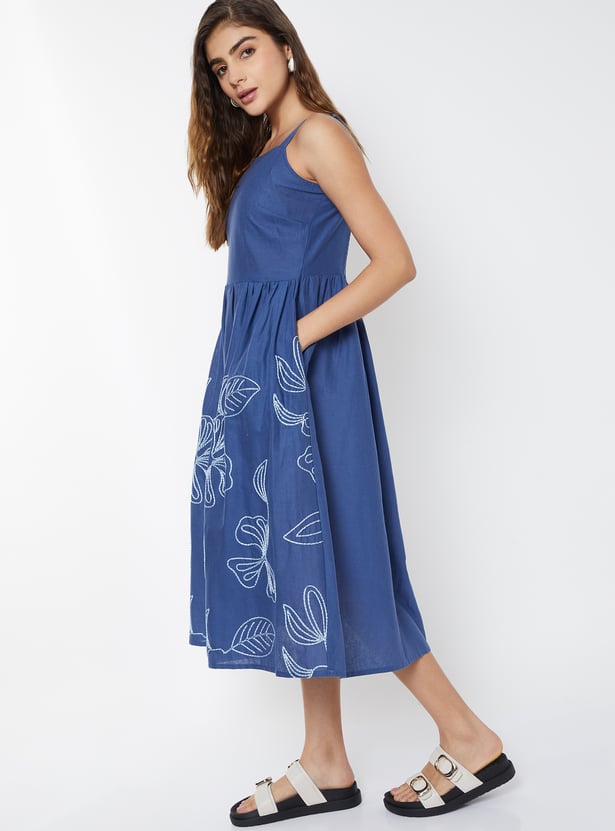 Women Embroidered Midi Dress