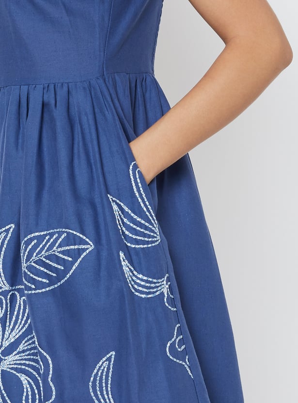 Women Embroidered Midi Dress