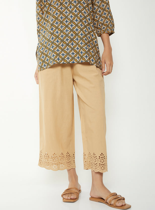 Women Schiffli Hem Palazzo