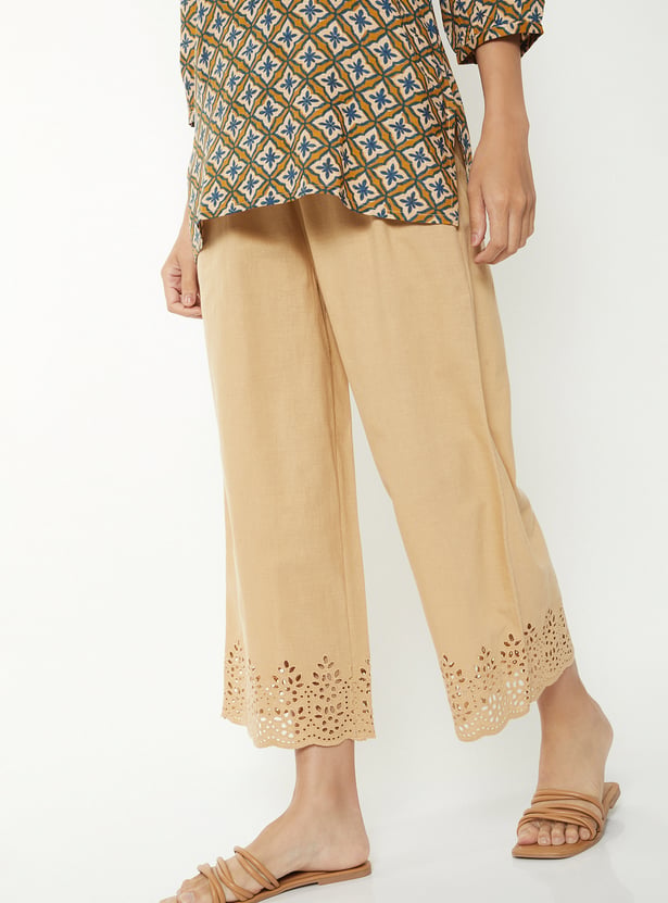 Women Schiffli Hem Palazzo