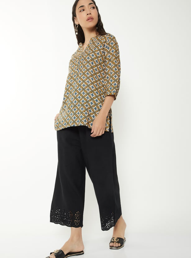 Women Schiffli Hem Palazzos