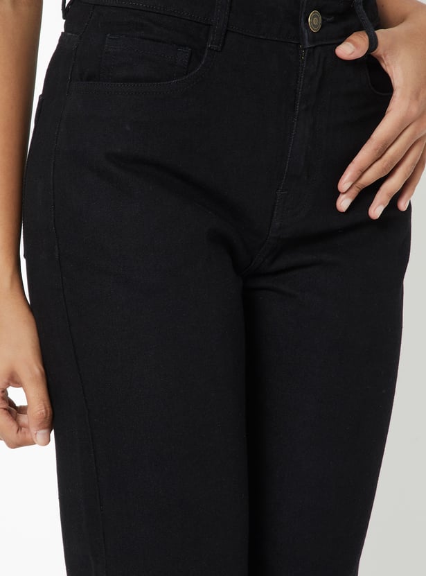 Women Solid Mom Fit Jeans