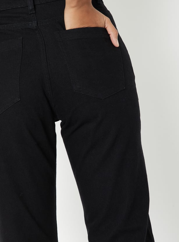 Women Solid Mom Fit Jeans