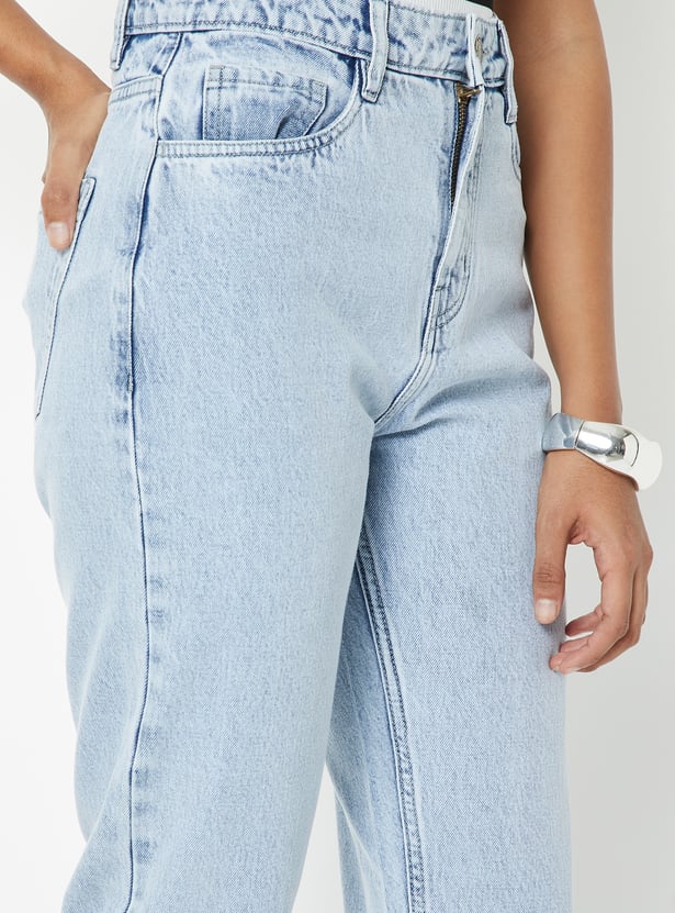 Women High Rise Mom Fit Jeans
