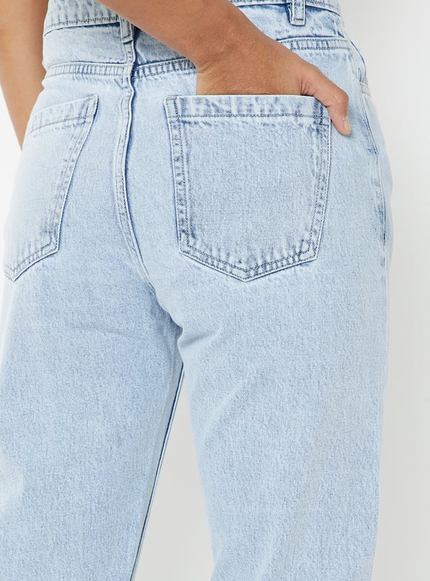 Women High Rise Mom Fit Jeans