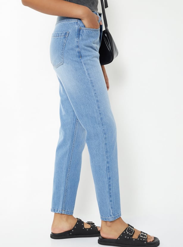 Women High Rise Mom Fit Jeans