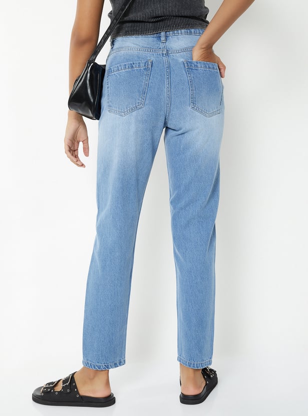 Women High Rise Mom Fit Jeans