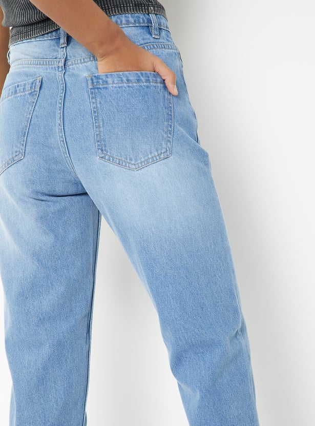 Women High Rise Mom Fit Jeans