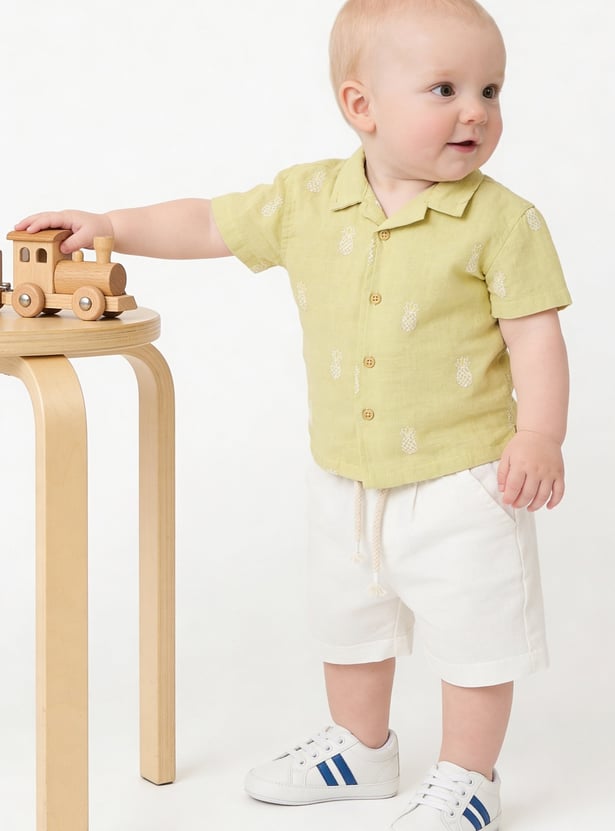 Boys Embroidered Shorts Set