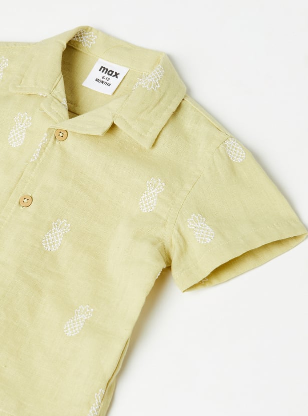 Boys Embroidered Shorts Set