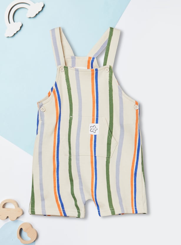 Boys Striped Dungaree Set