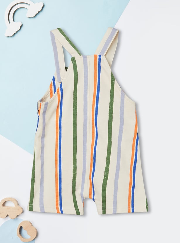 Boys Striped Dungaree Set
