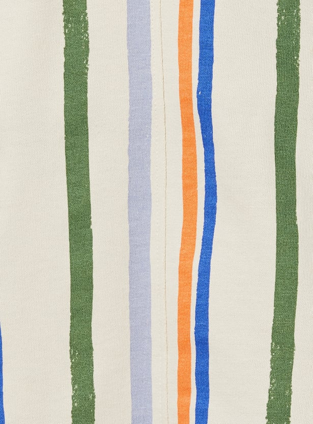 Boys Striped Dungaree Set