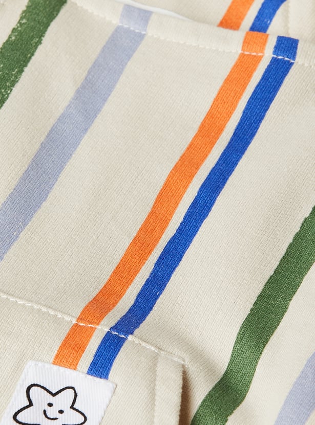 Boys Striped Dungaree Set