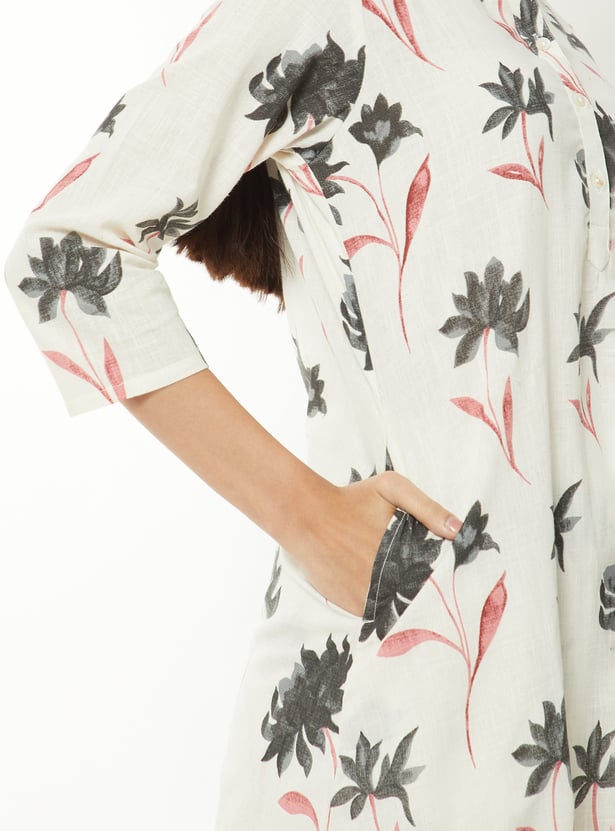 Women Floral Print Straight Kurta Set