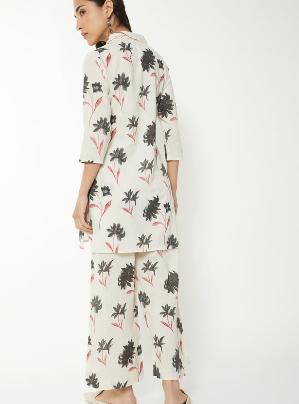 Women Floral Print Straight Kurta Set