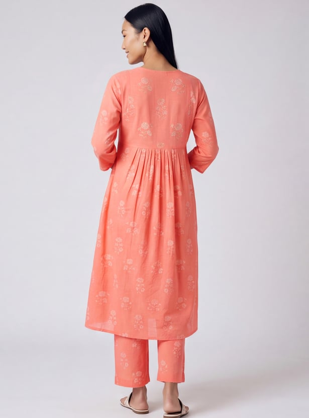 Women Yoke Embroidered A-line Kurta Set