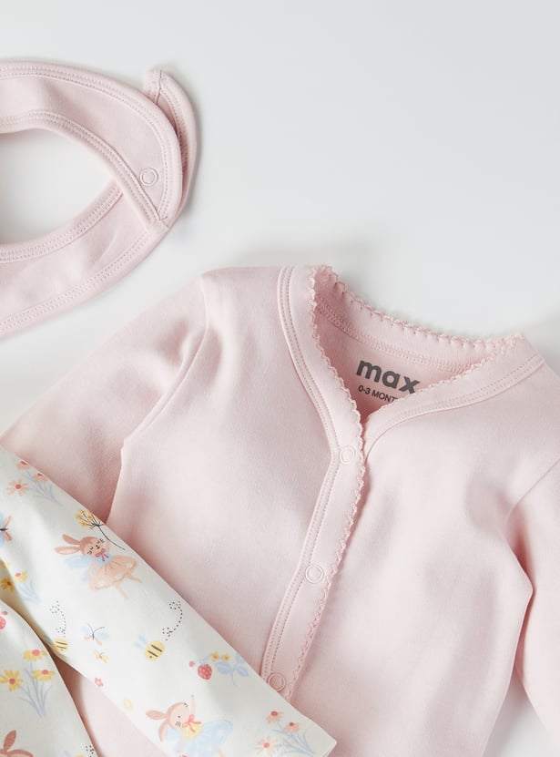 Infant Girls Printed Gift Set - Pack of 5