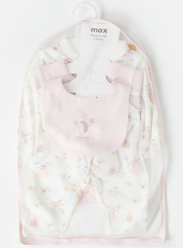 Infant Girls Printed Gift Set - Pack of 5
