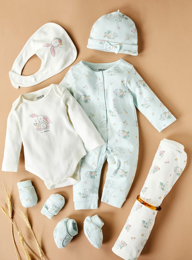 Infant Girls Printed Gift Set- Pack of 7