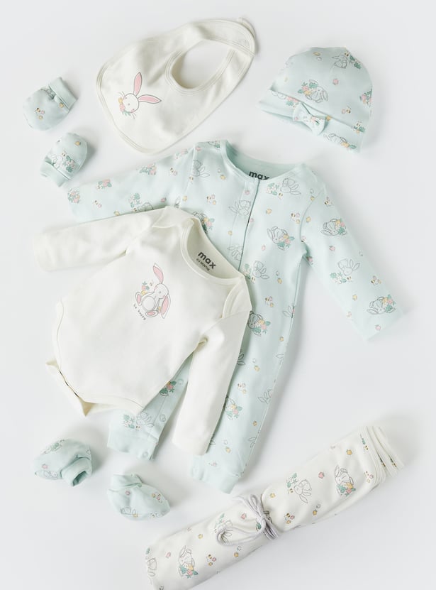 Infant Girls Printed Gift Set- Pack of 7