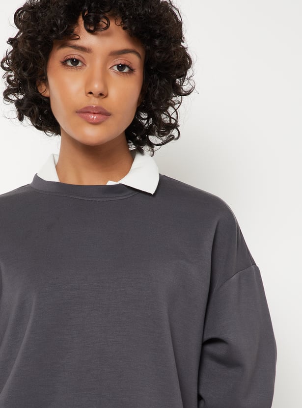 Women Solid Boxy Sports T-shirt