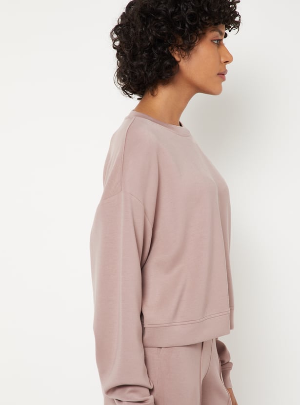 Women Solid Boxy Sports T-shirt