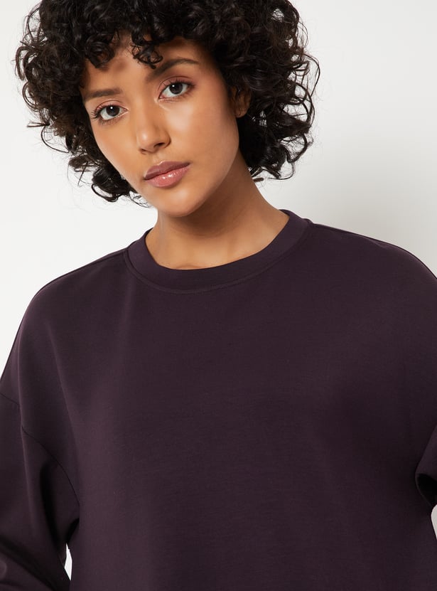 Women Solid Boxy Sports T-shirt