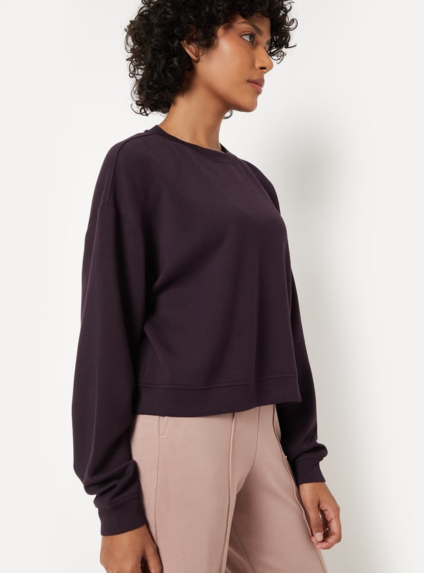 Women Solid Boxy Sports T-shirt