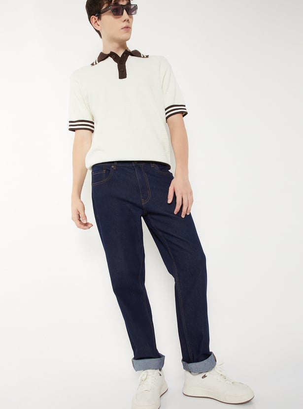 Men Solid Straight Fit Jeans