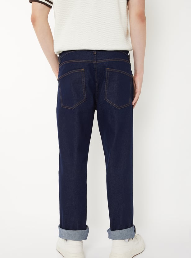 Men Solid Straight Fit Jeans