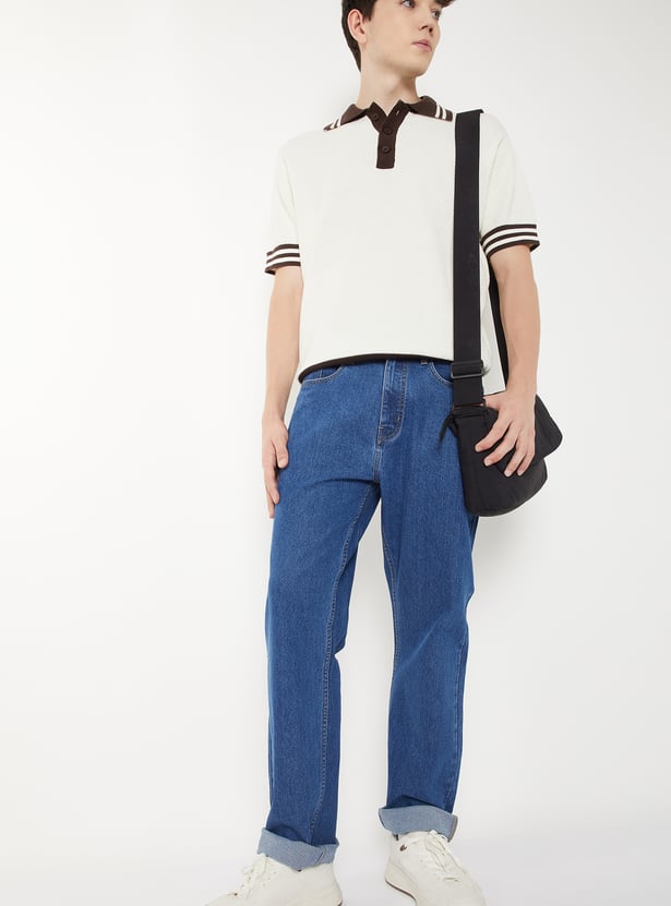 Men Washed Straight Fit Jeans