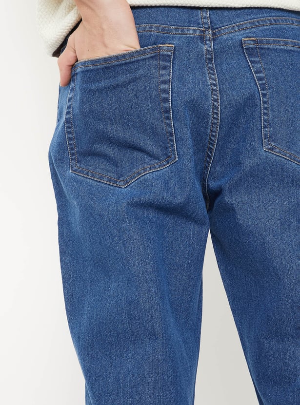 Men Washed Straight Fit Jeans